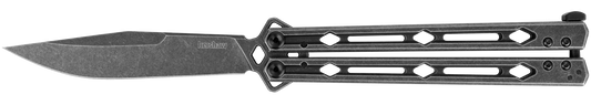 Kershaw 5150BW Lucha BlackWash Butterfly Folding Knife 4.6in Black-Oxide Coated 14C28N Steel Blade