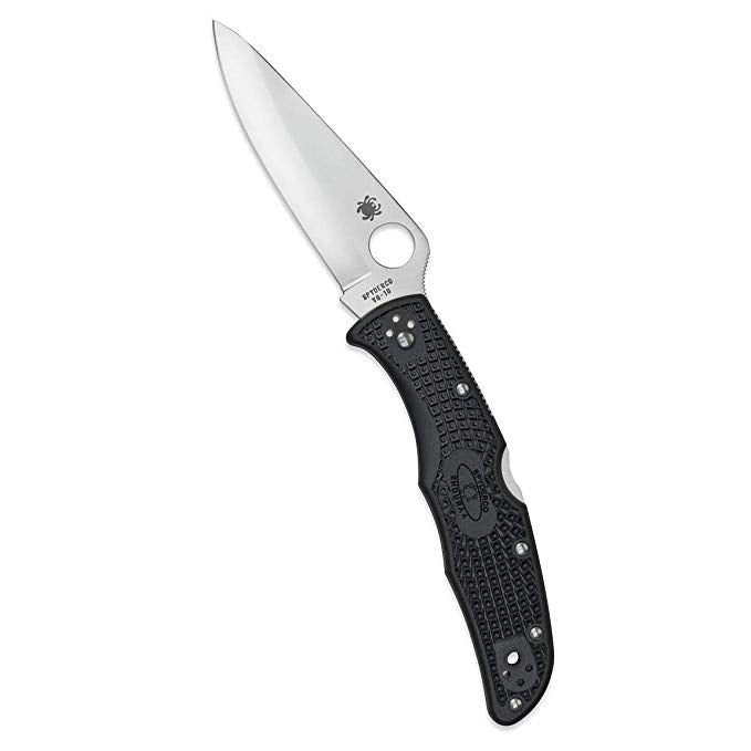 Spyderco Endura 4 Lightweight C10PBK saber-ground VG-10 folding knife, black FRN handle