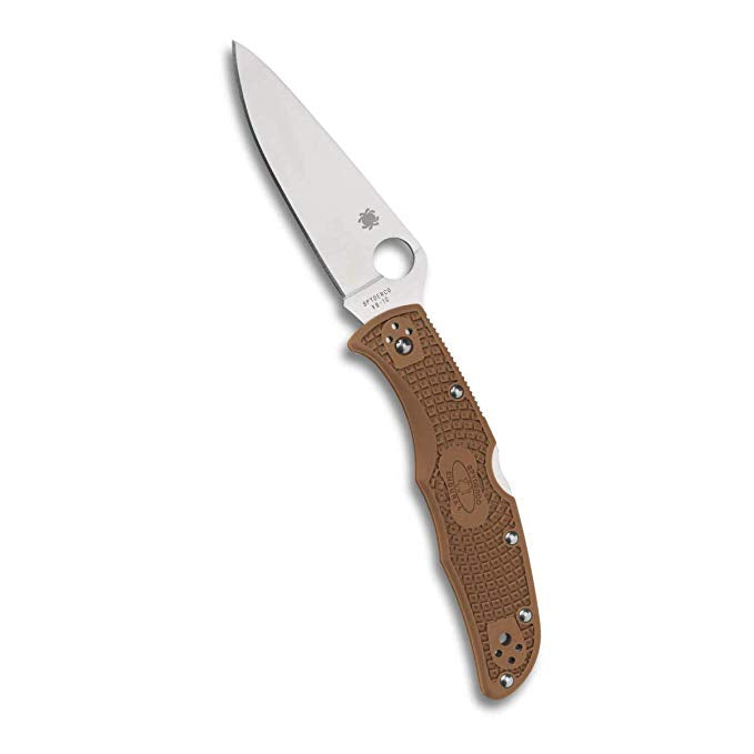 Spyderco Endura 4 FFG Brown FRN C10FPBN Folding Knife - Plain