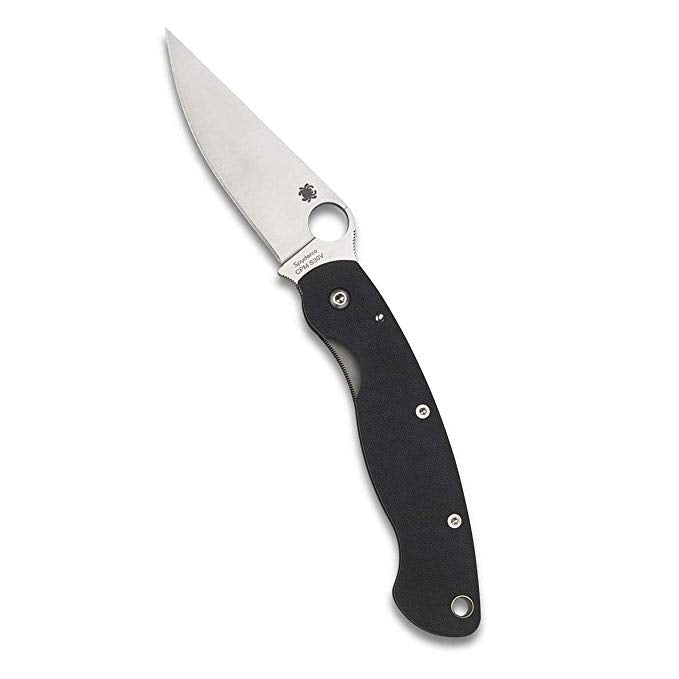 Spyderco Military G10 Handles C36GPE Folding Knife - Plain Edge