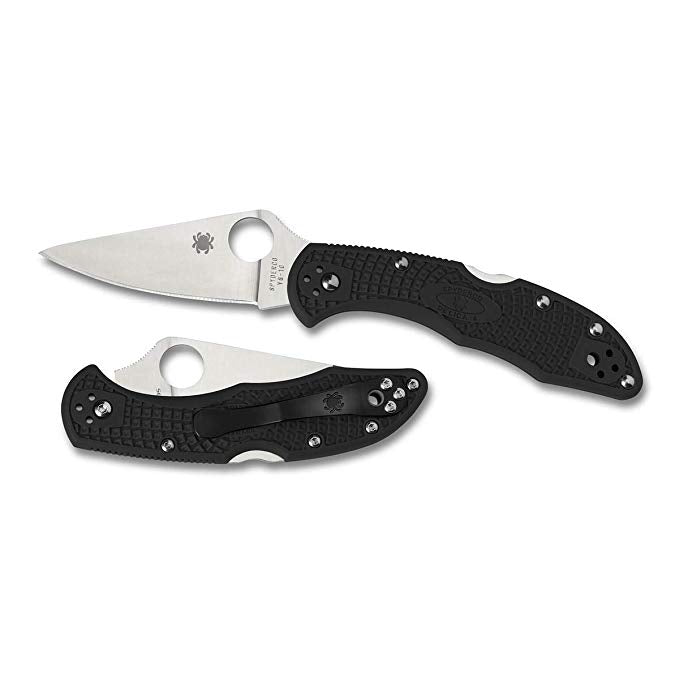 Spyderco Delica 4 FFG Black C11FPBK Folding Knife - Plain