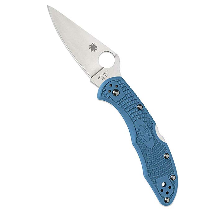Spyderco Delica 4 FFG Blue C11FPBL Folding Knife - Plain