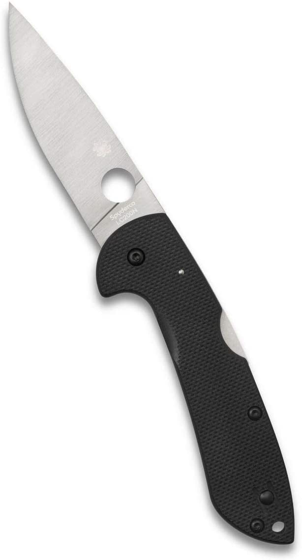 Spyderco Siren Back Lock Knife Black G10 Handle 3.61" Satin Blade LC200N Steel - C247GP
