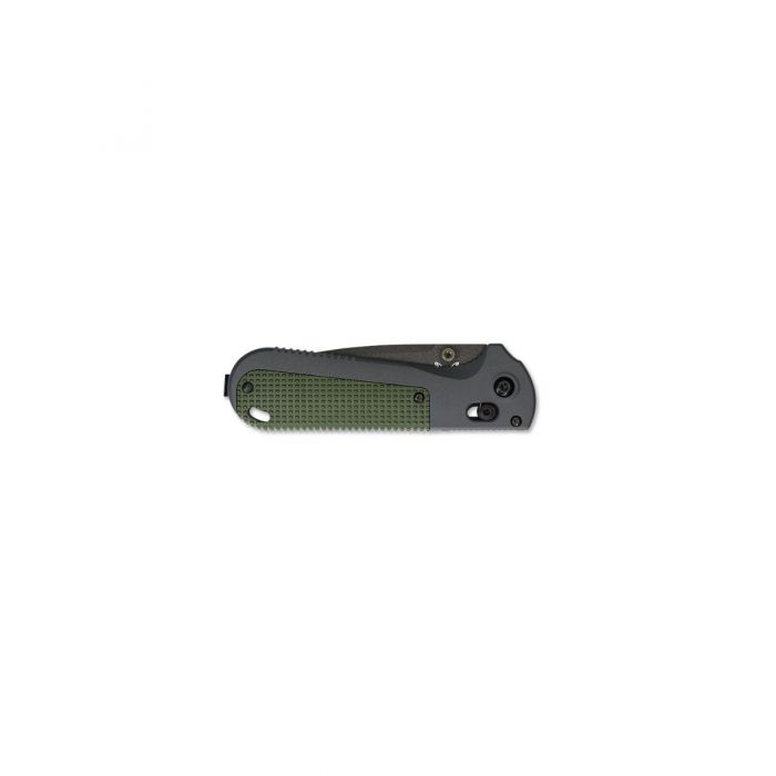 Benchmade Redoubt 430SBK blade detail, black CPM-D2 combo edge