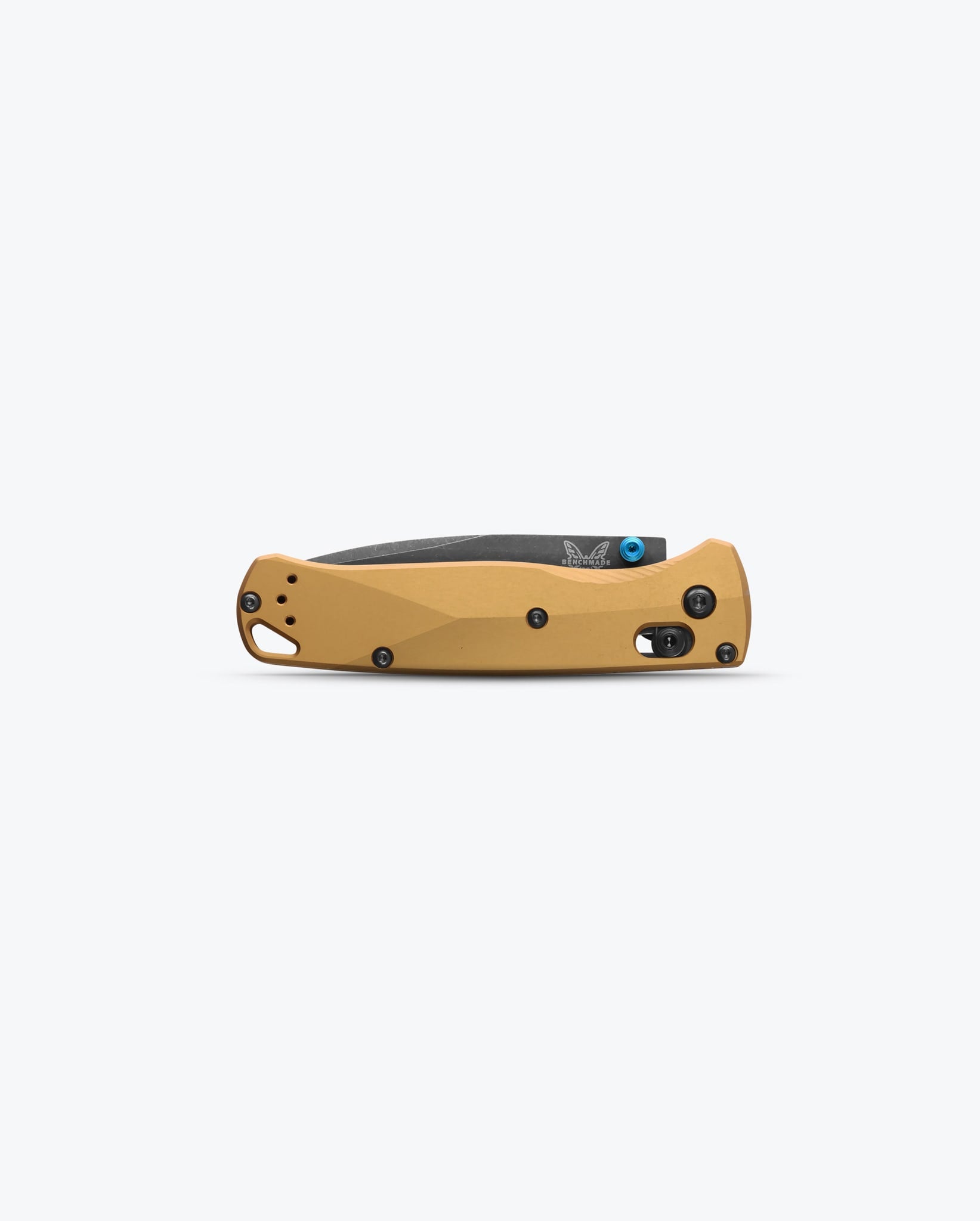 Benchmade Bugout 535BK-07 closed view – Burnt Brass aluminum handle
