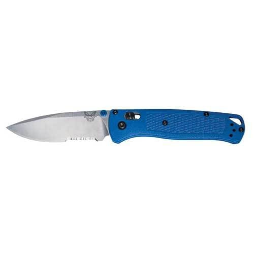 Benchmade Bugout 535S – 3.24″ CPM-S30V serrated drop point EDC folding knife, Blue Grivory