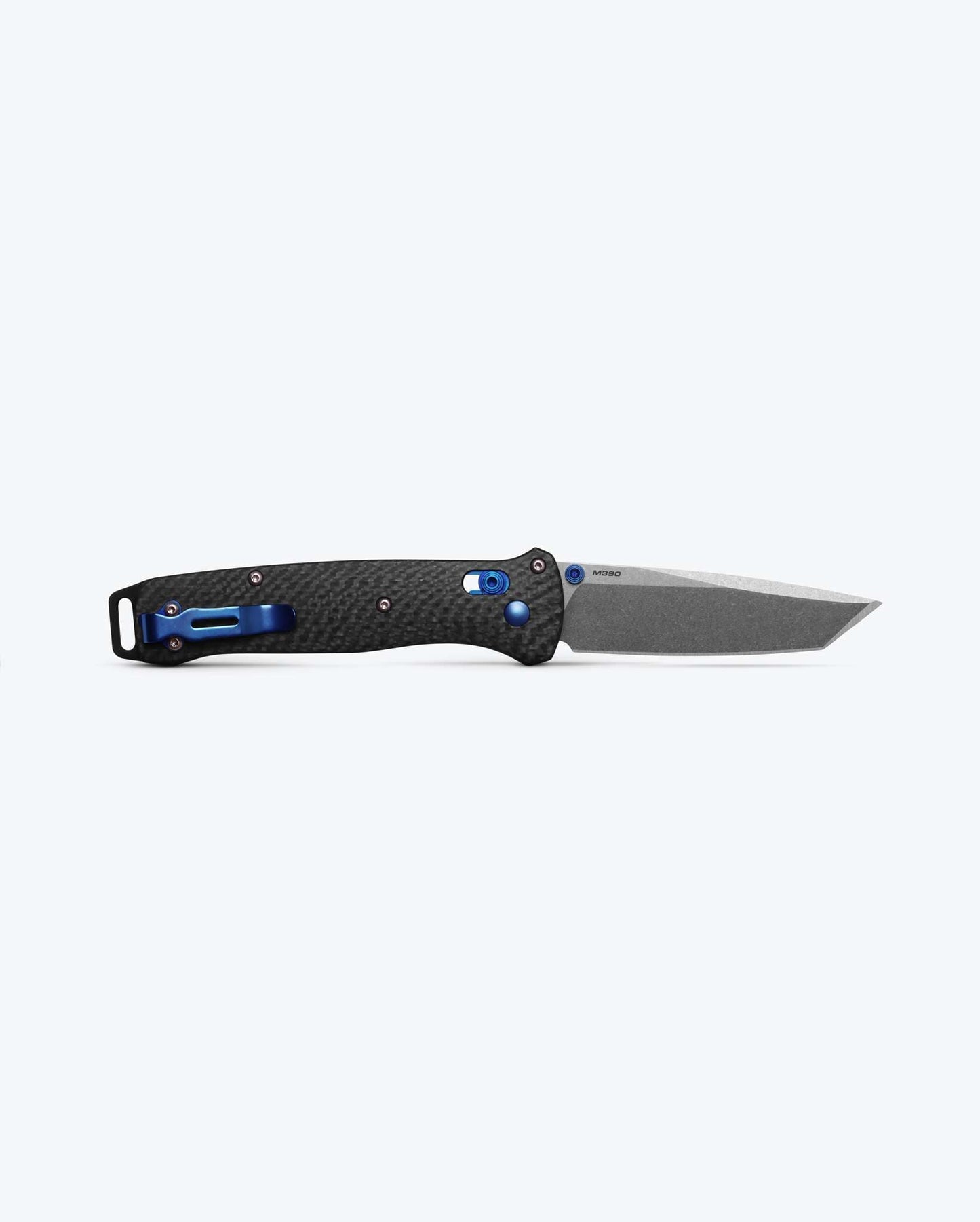 Benchmade Bailout 537-09 blade detail, M390 stonewash tanto
