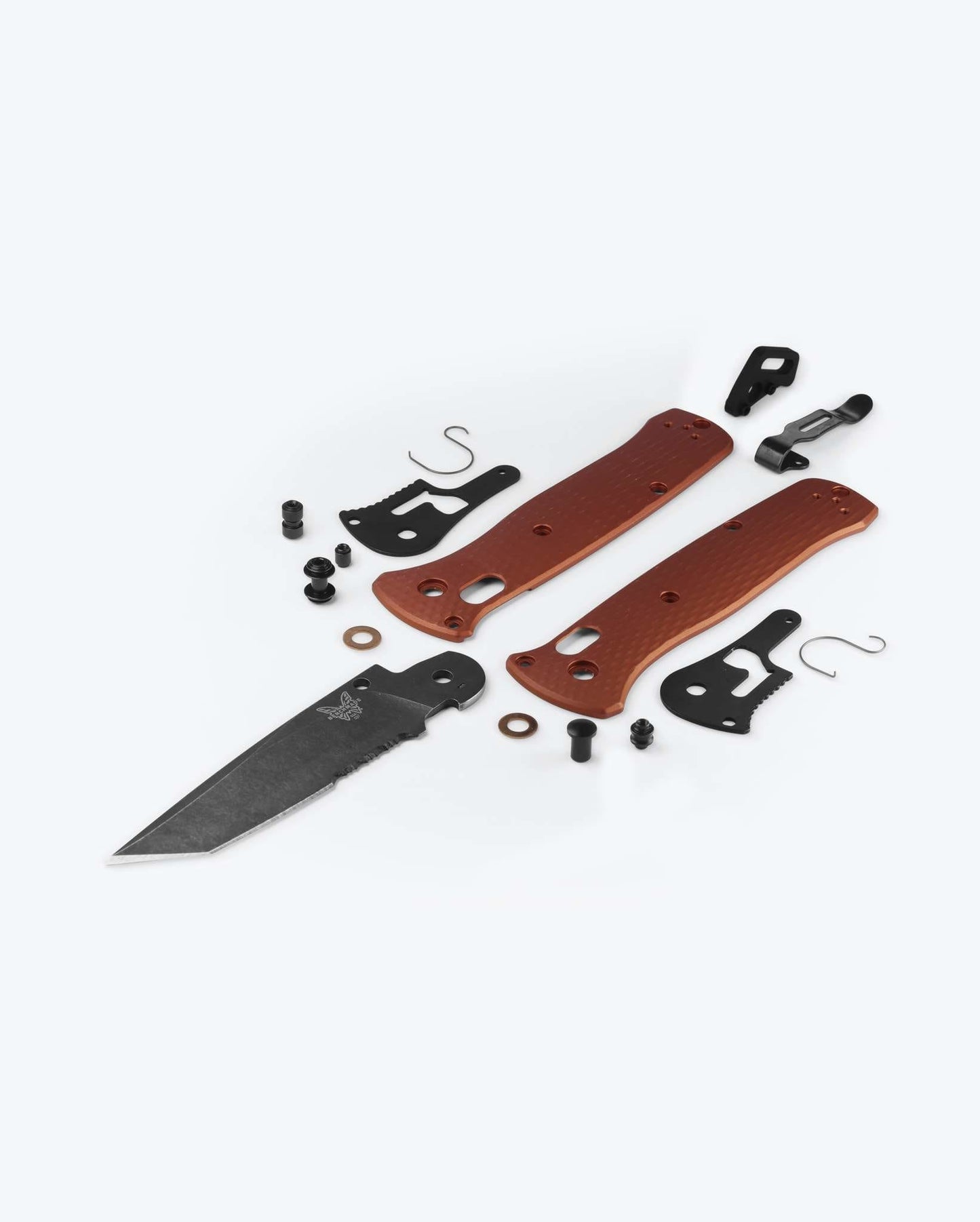 Benchmade Bailout 537SBK-07 Burnt Copper aluminum handle and component detail