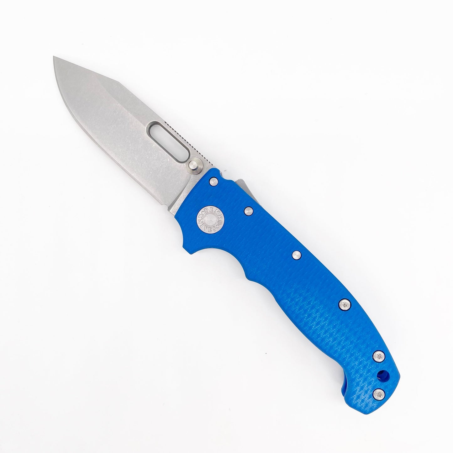 Demko MG AD20 Textured Blue G10 Handles 3.6in CPM 3V Steel Clip Point Blade