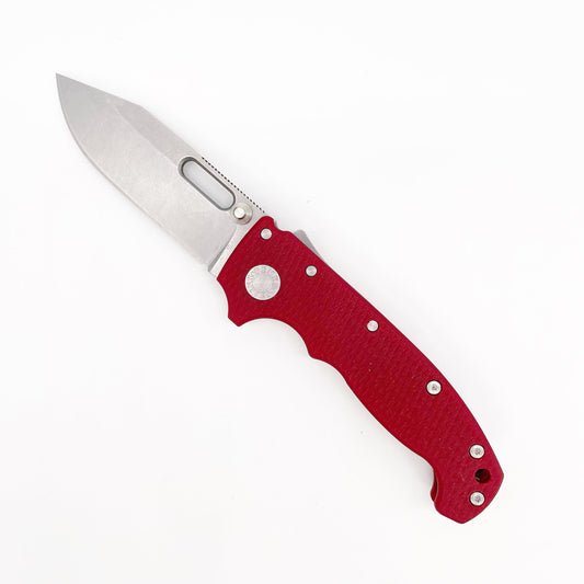 Demko AD20 MG front view – 3.6″ CPM 3V clip point Shark Lock folding knife