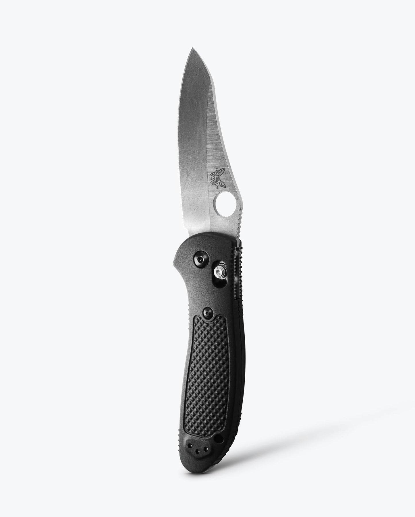 Benchmade Griptilian 550-S30V front view, 3.45 inch satin CPM-S30V sheepsfoot folding knife