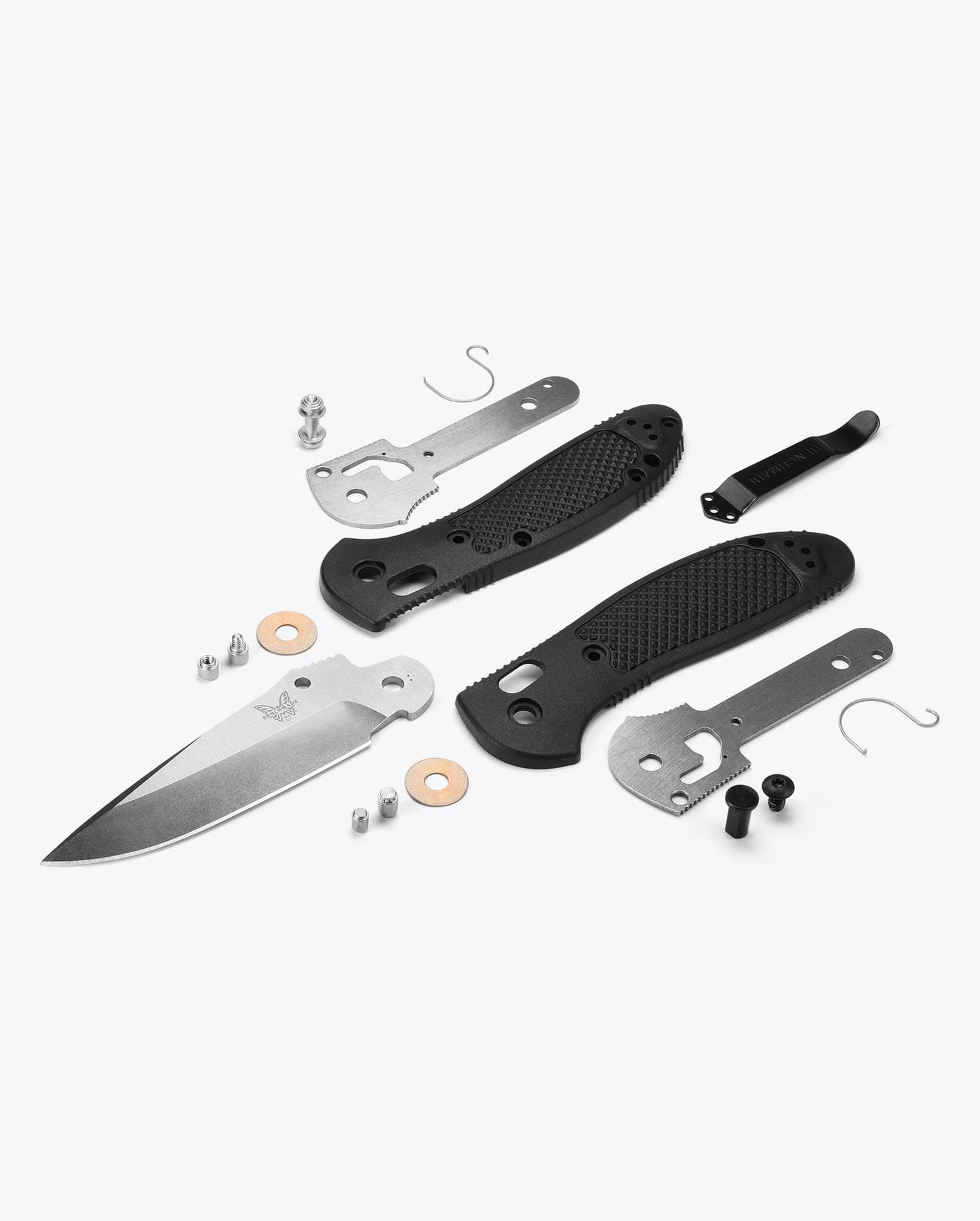 Benchmade Griptilian 551-S30V black Grivory handle and component detail