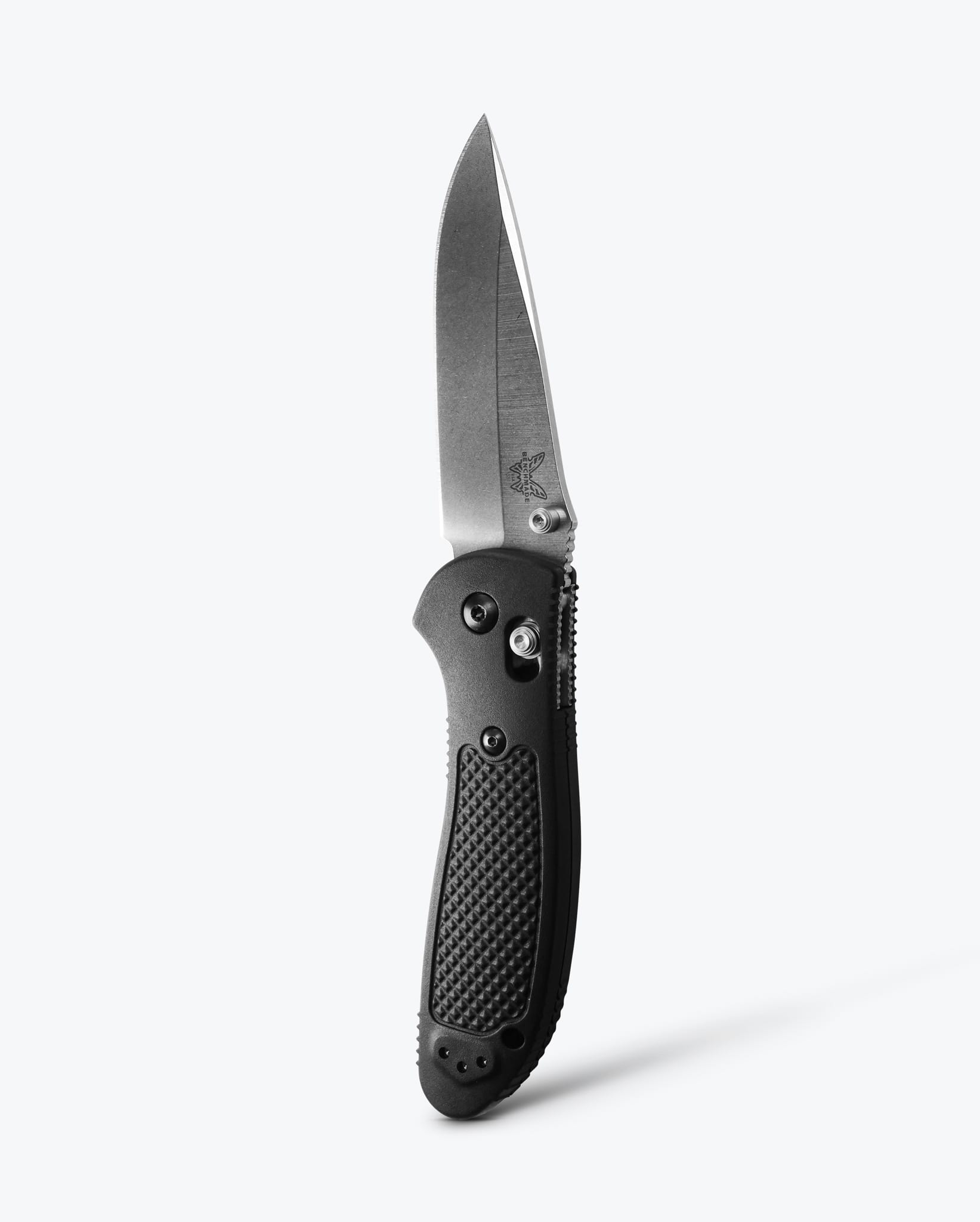 Benchmade Griptilian 551-S30V front view, 3.45 inch satin CPM-S30V drop-point folding knife