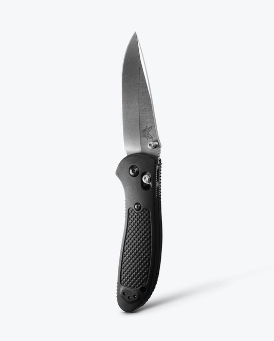 Benchmade Griptilian 551-S30V front view, 3.45 inch satin CPM-S30V drop-point folding knife