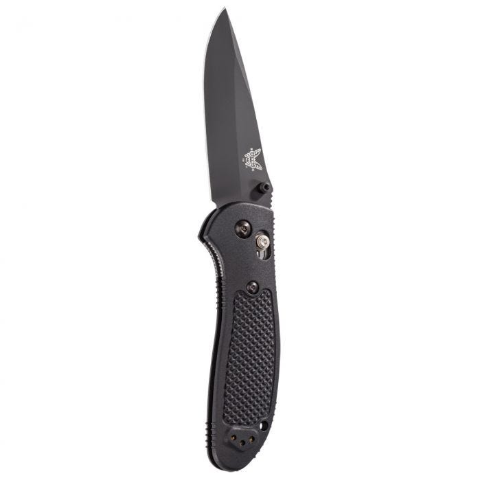 Benchmade Griptilian 551BK-S30V open position showing black-coated CPM-S30V drop point blade and AXIS lock
