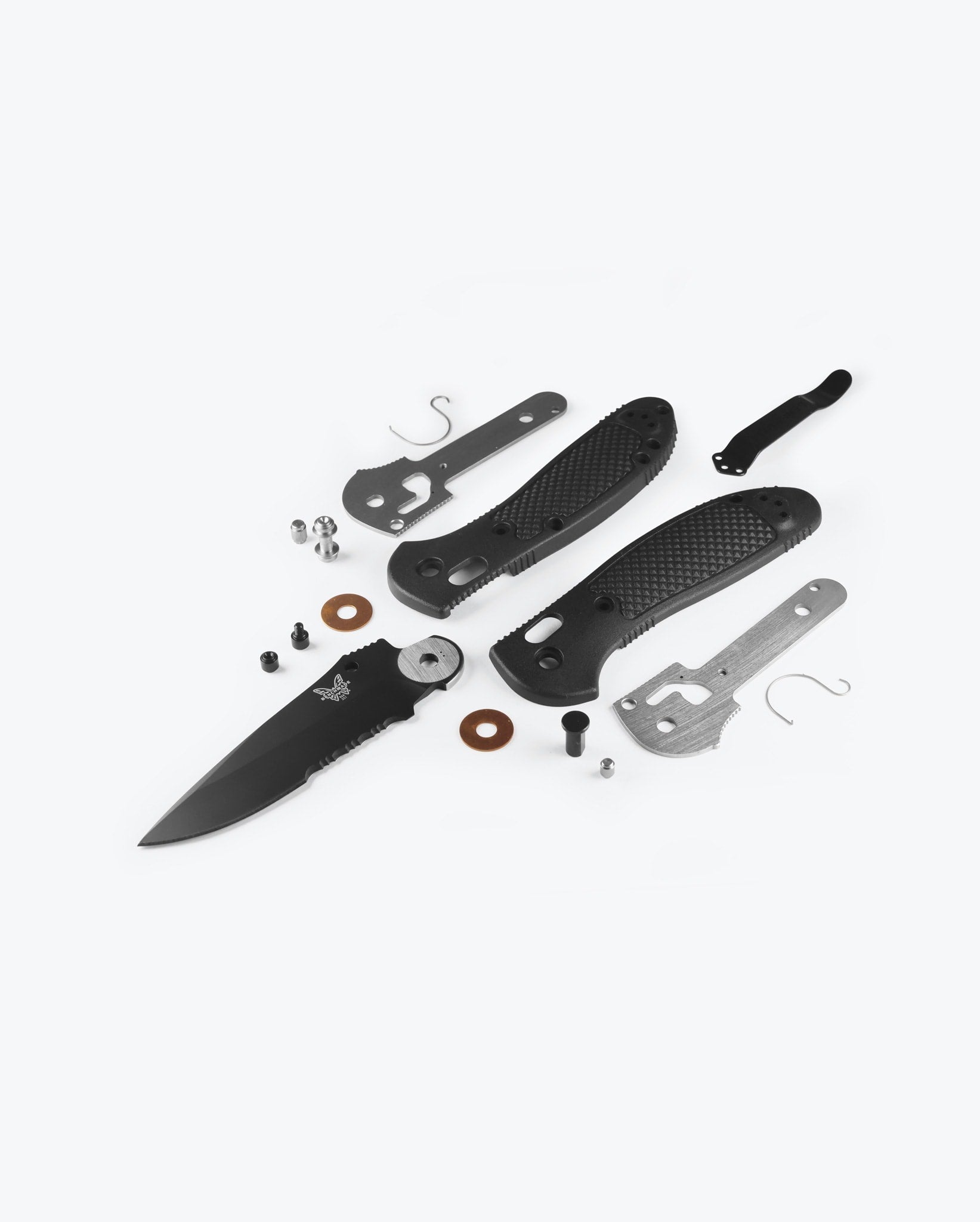 Benchmade Griptilian 551SBK-S30V black Grivory handle and component detail
