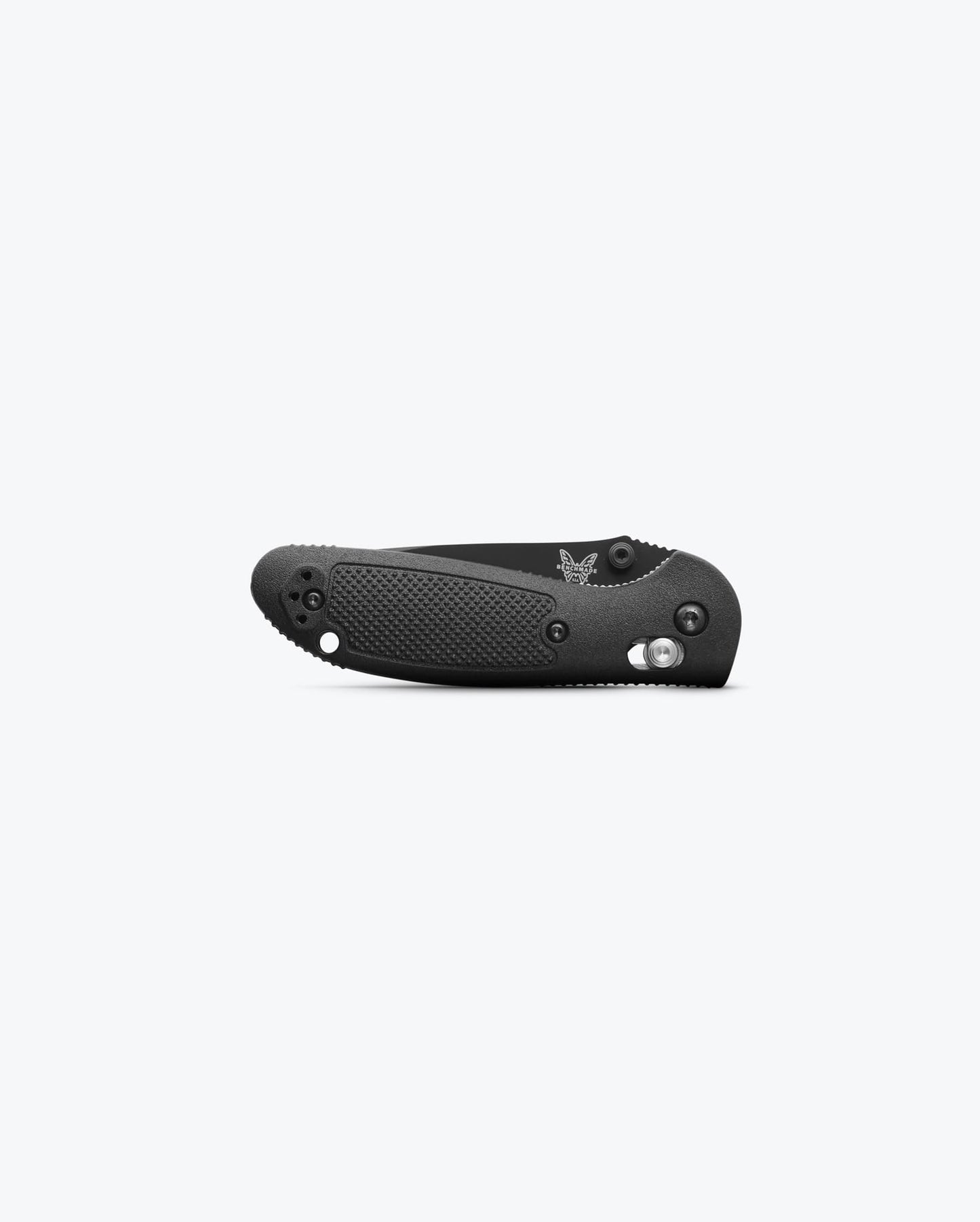 Benchmade Mini Griptilian 556SBK-S30V closed view showing black Grivory handle