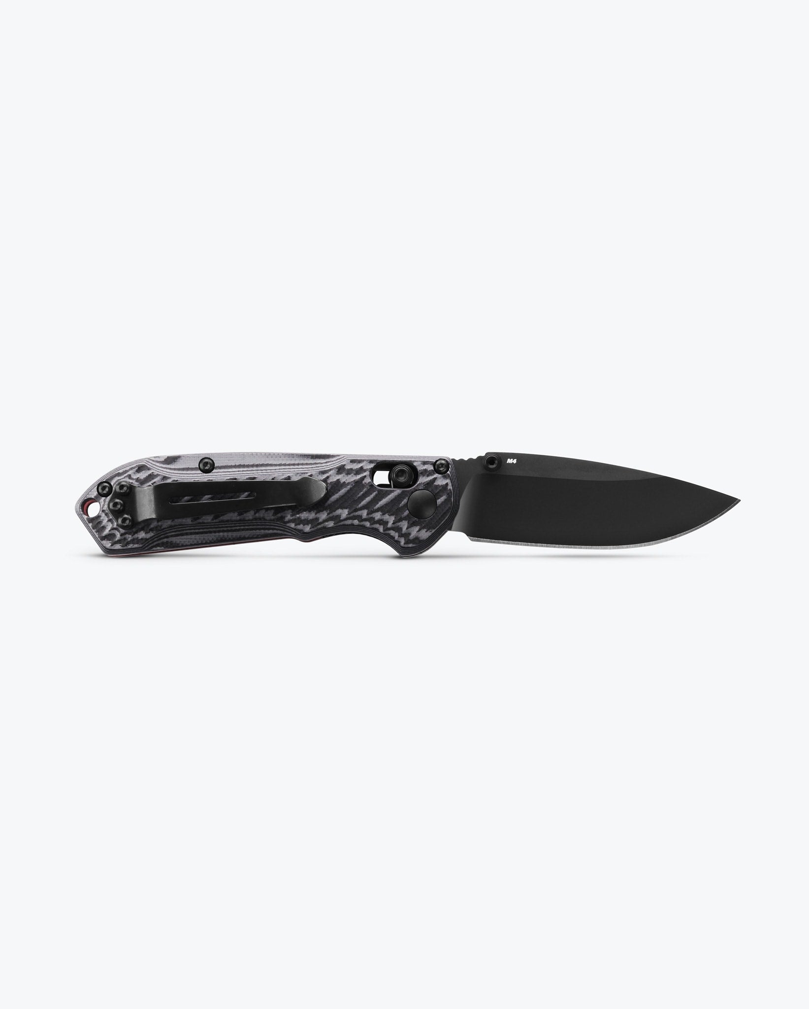 Benchmade Mini Freek 565BK-02 blade detail, black coated CPM-M4 drop-point