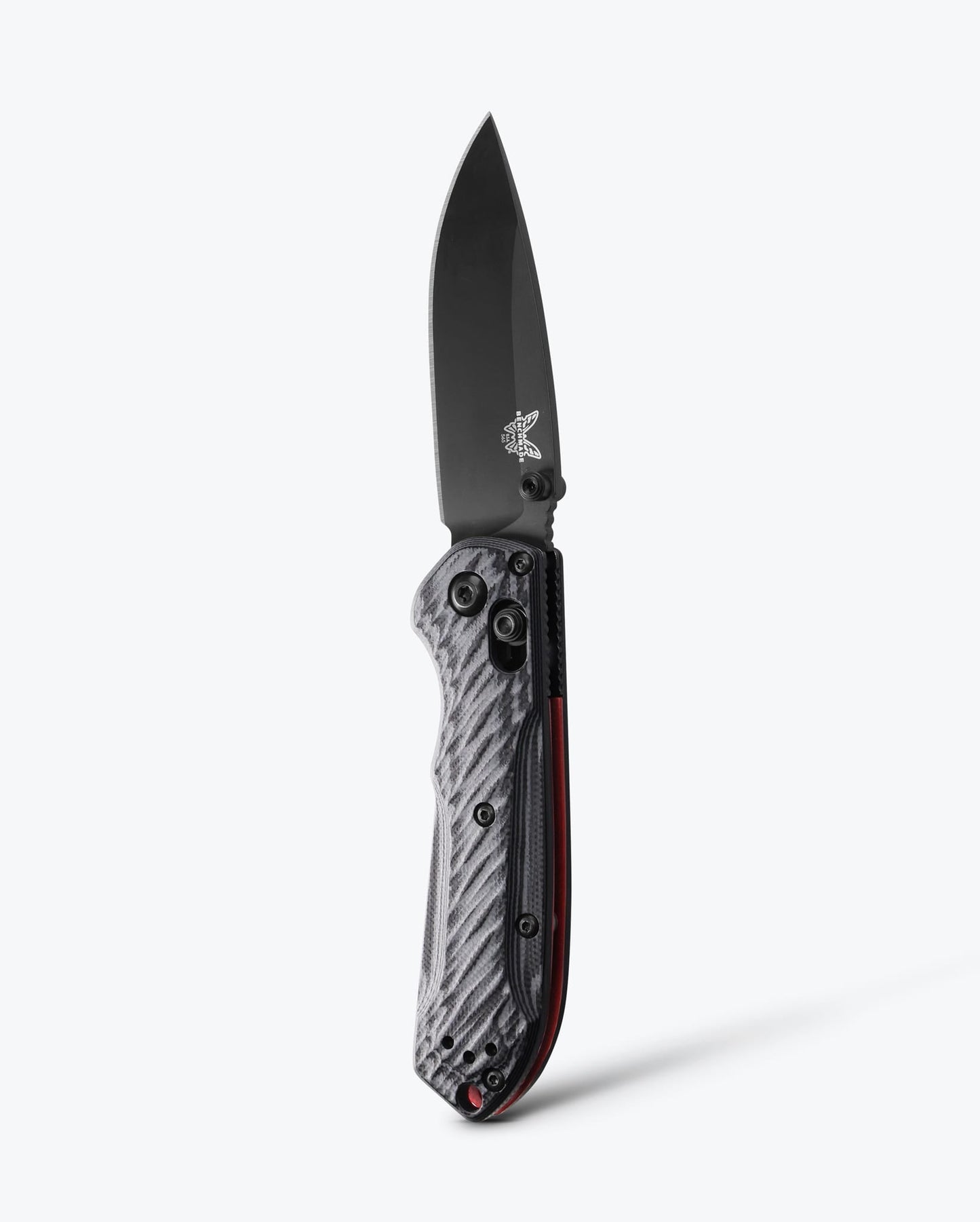 Benchmade Mini Freek 565BK-02 front view, 3.00 inch black CPM-M4 drop-point tricolor G10 folding knife