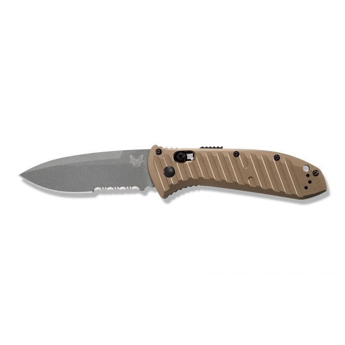Benchmade Auto Presidio II 5700SGY-1 profile view with milled aluminum handle