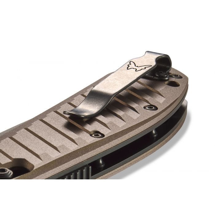 Benchmade Auto Presidio II 5700SGY-1 blade detail – grey CPM-M4 serrated