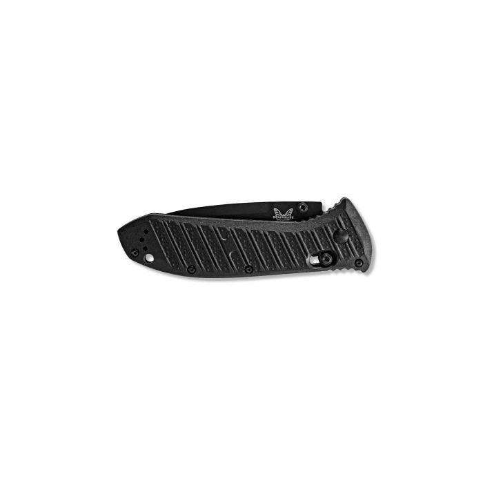 Benchmade Presidio II 570SBK-1 AXIS lock folding knife handle detail with textured CF-Elite scales