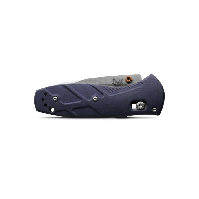 Benchmade Mini Barrage 585-03 – 2.91″ CPM-S30V Drop Point AXIS-Assisted Folding Knife, Blue Canyon Richlite