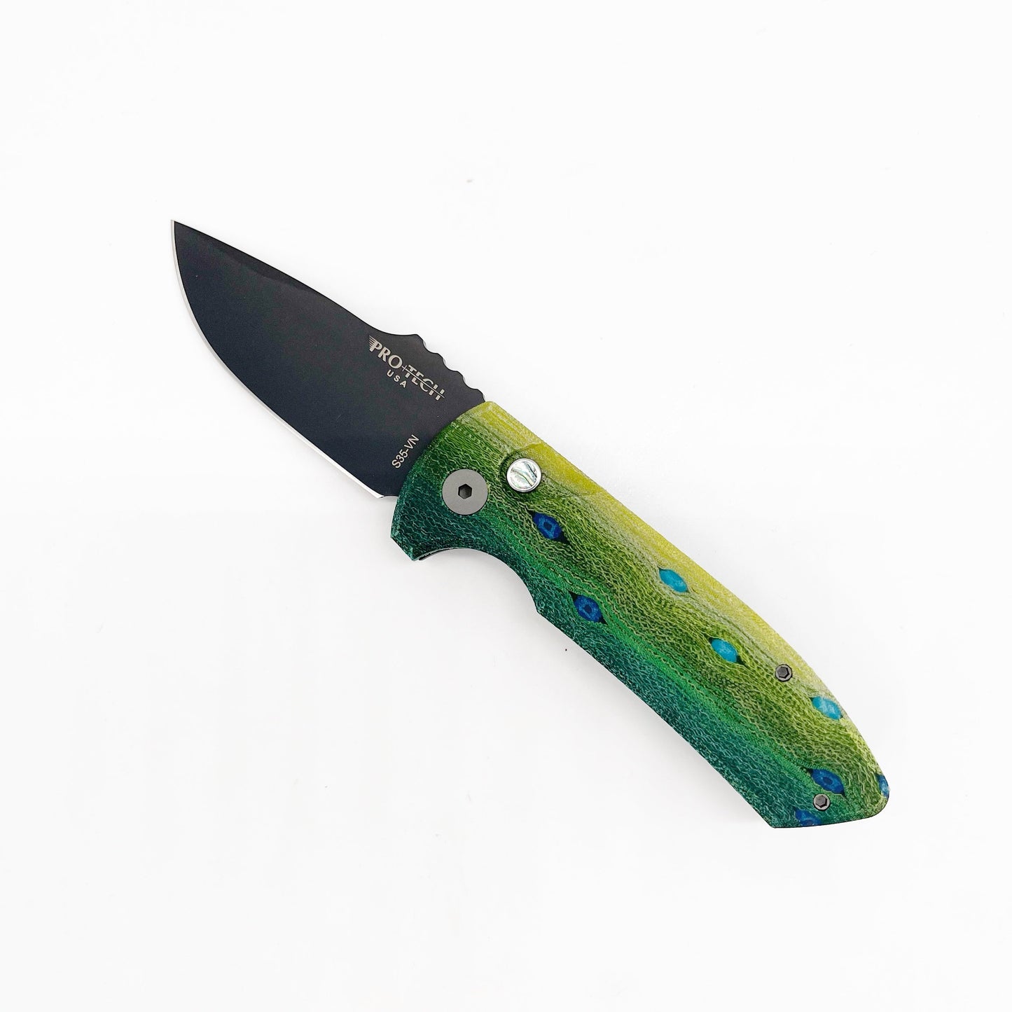 Pro-Tech SBR Auto Folding Knife Unique Micarta / Aluminum Handles DLC S35VN Blade