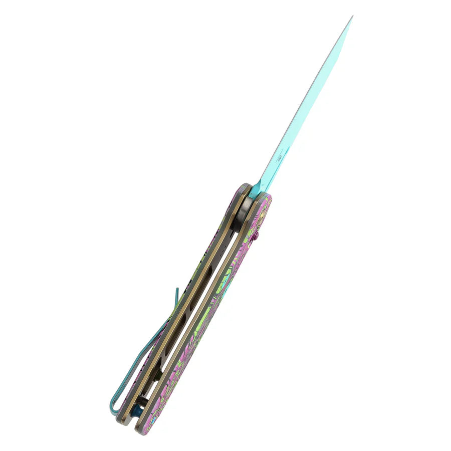 Tenable Shard 3.47" Blue Coated 14C28N Jade G10 with Purple Undead Print T1006V9