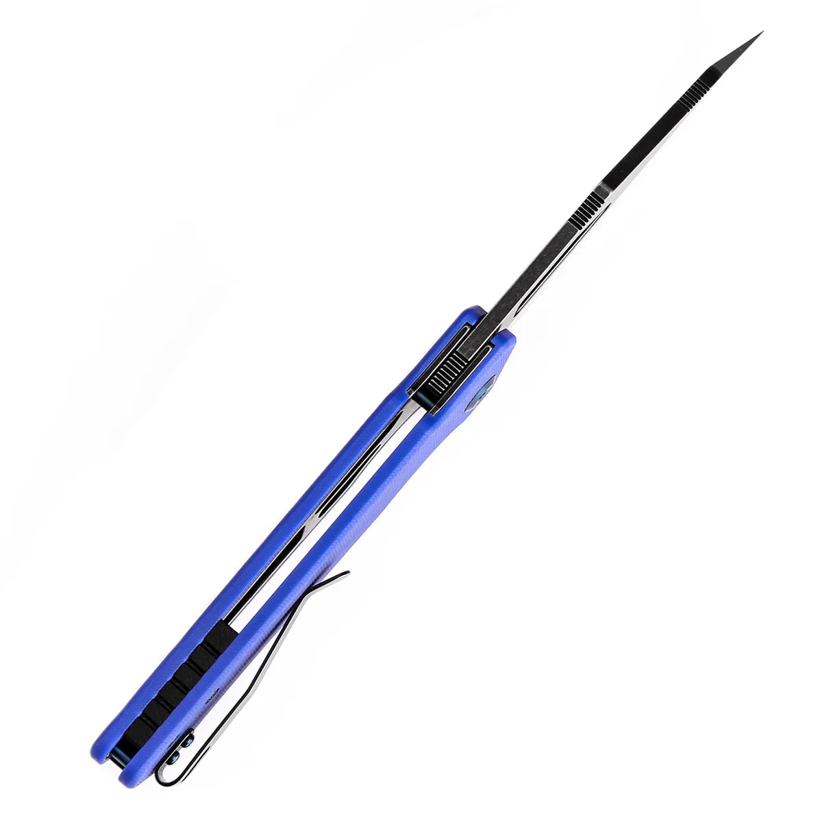 Kansept Egress 3.47" Black Stonewashed 14C28N Blue G10 T1033A2