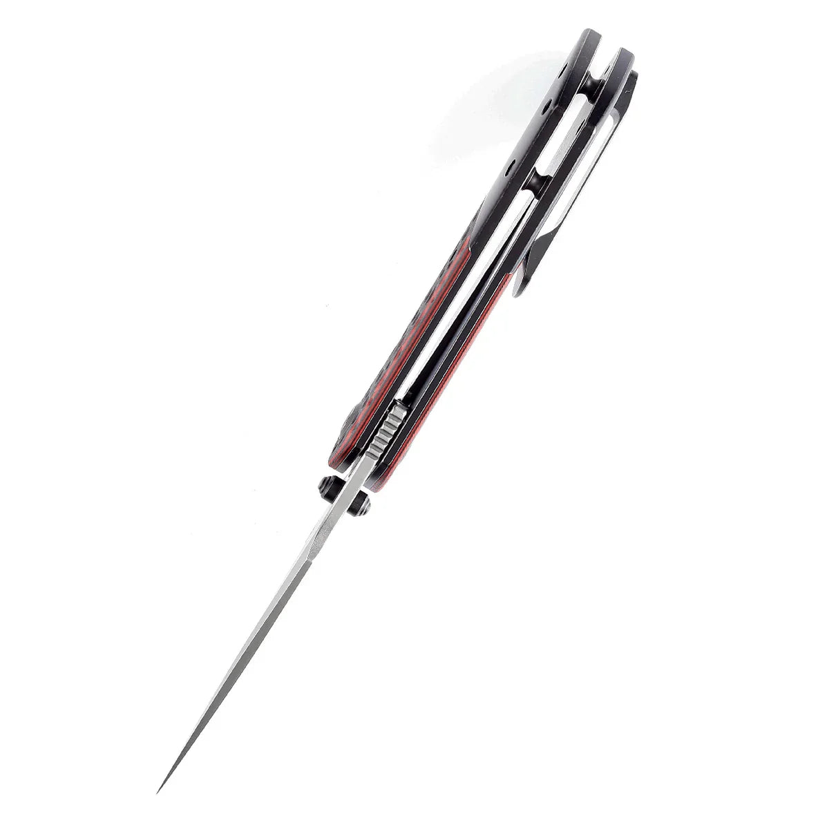 Kansept  Fenrir (Left-handed) 3.48" Stonewashed CPM-S35VN Black Stonewashed Titanium + Red Black G10 K1034L2