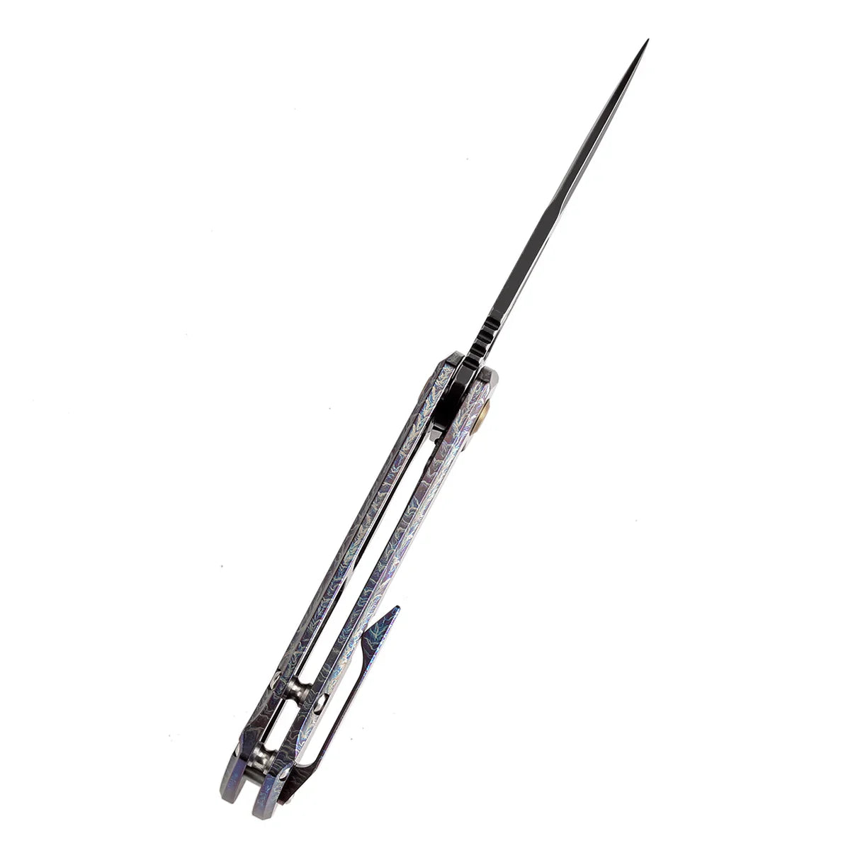 Kansept Mini Kryo 2.9" CPM S35VN Titanium with Lightning Strike Finish Blue K2001A6