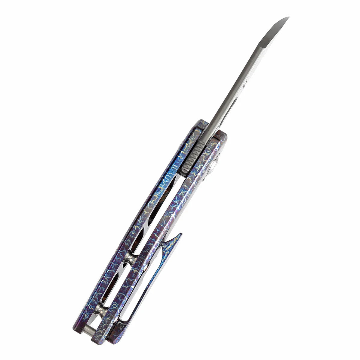 Kansept Osprey 2.22" Damascus Lightning Strike Anodized Titanium K2087A2