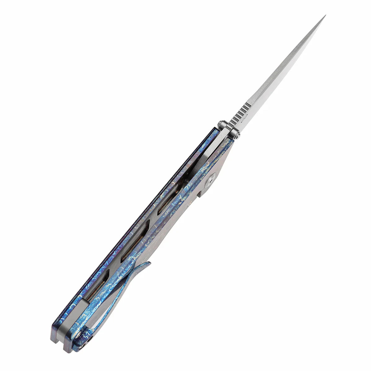 Kansept Chimera 3.15" Stonewashed CPM S35VN Titanium with Lightning Strike Finish K1096A5