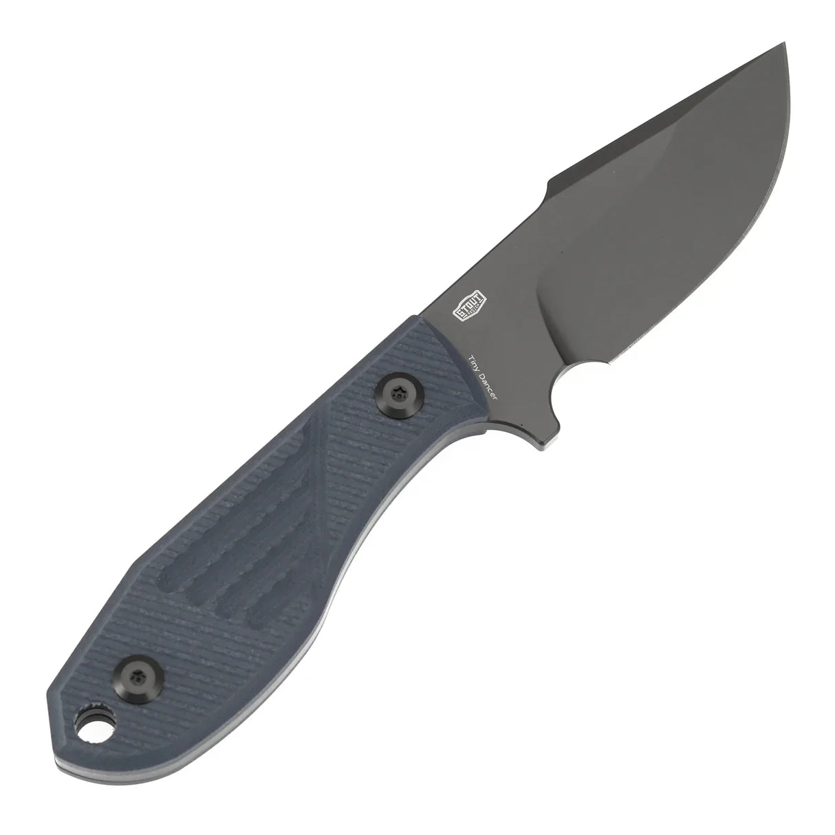 Tenable Tiny Dancer G014A3 – 3.17" Gray TiCn Coated D2 Drop Point Blade, Light Gray G10 Handle, Fixed Blade EDC Knife – Designed by JB Stout