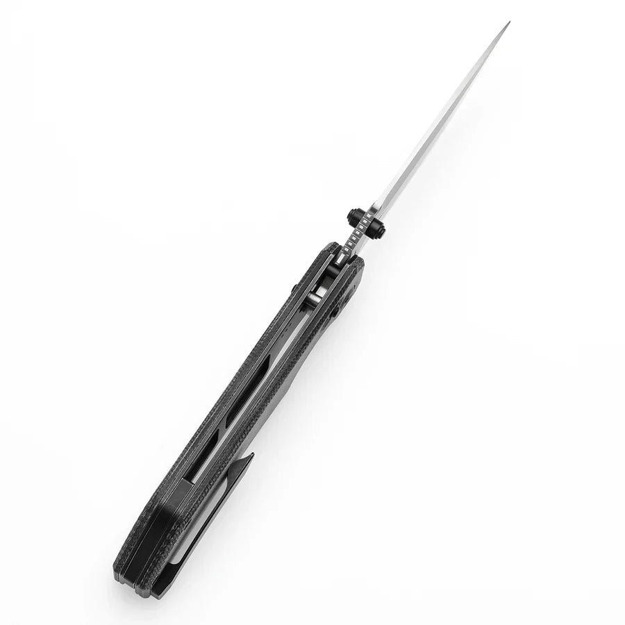 Tenable Eaglestrike T1095V1 – 3.73" Satin Nitro-V Drop Point Blade, Black Micarta Handle with Crossbar Lock