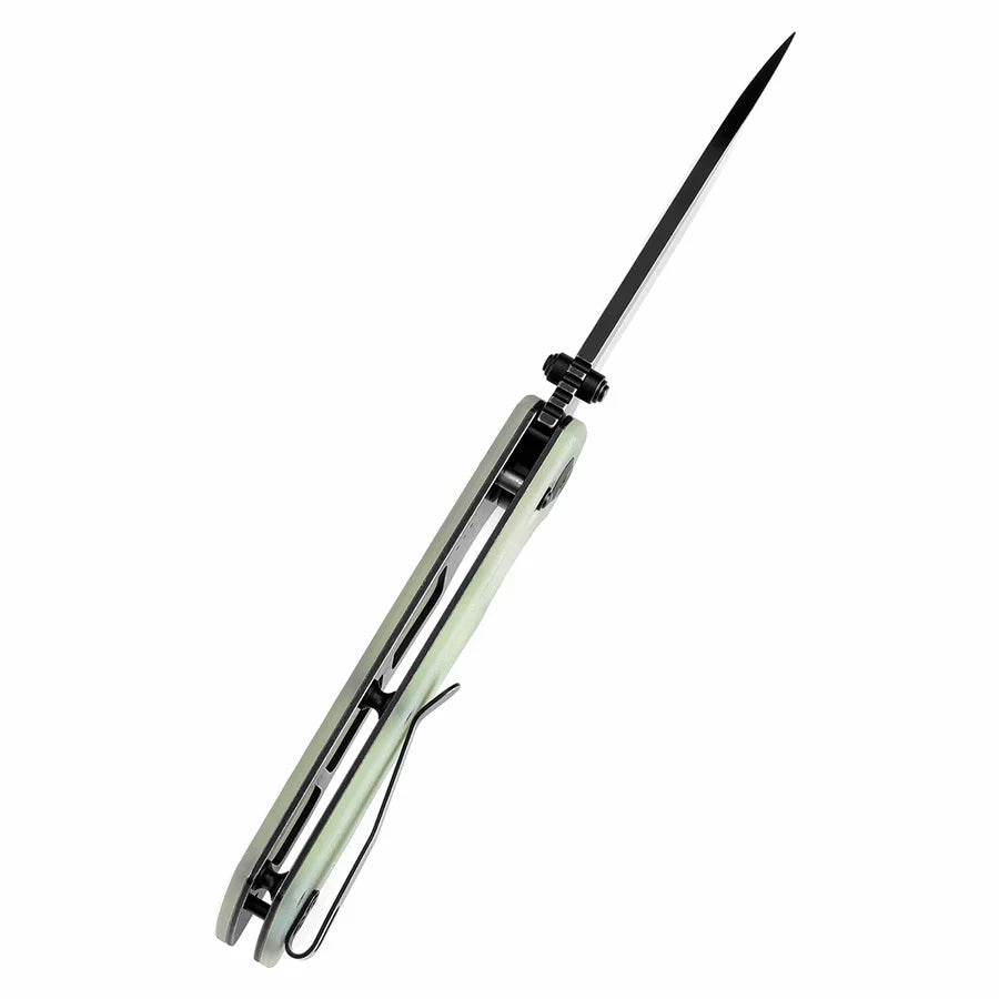 Tenable Kryo T1001V4 – 3.58" Blackwash 14C28N Blade, Jade G10 Handle with Liner Lock
