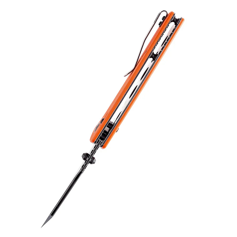 Kansept Main Street 3.36" Black Stonewashed 154CM Orange G10 T1015V2