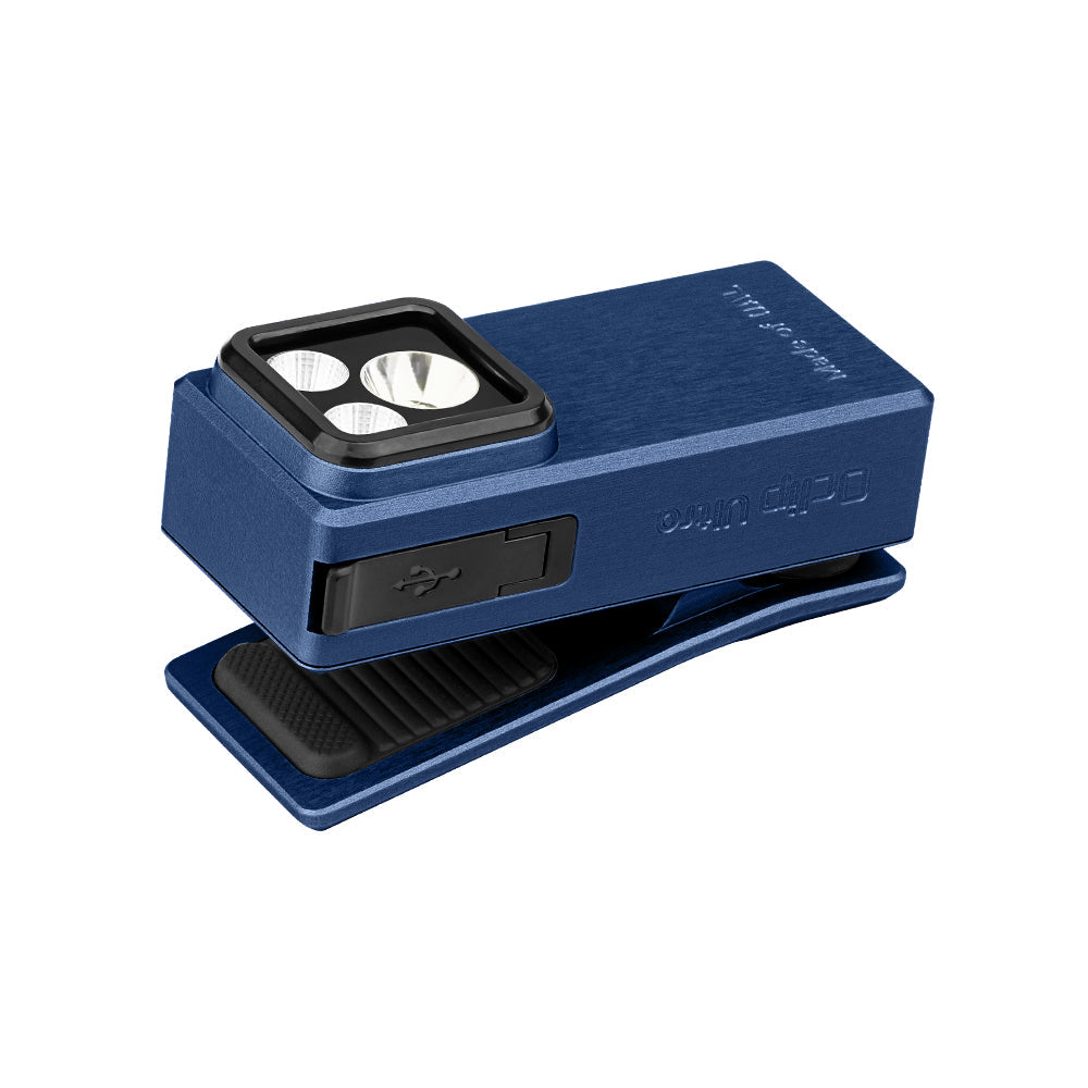 Olight Oclip Ultra 530 Lumen USB-C Rechargeable 3-in-1 Flashlight w/ RED and UV LEDs - Navy Blue