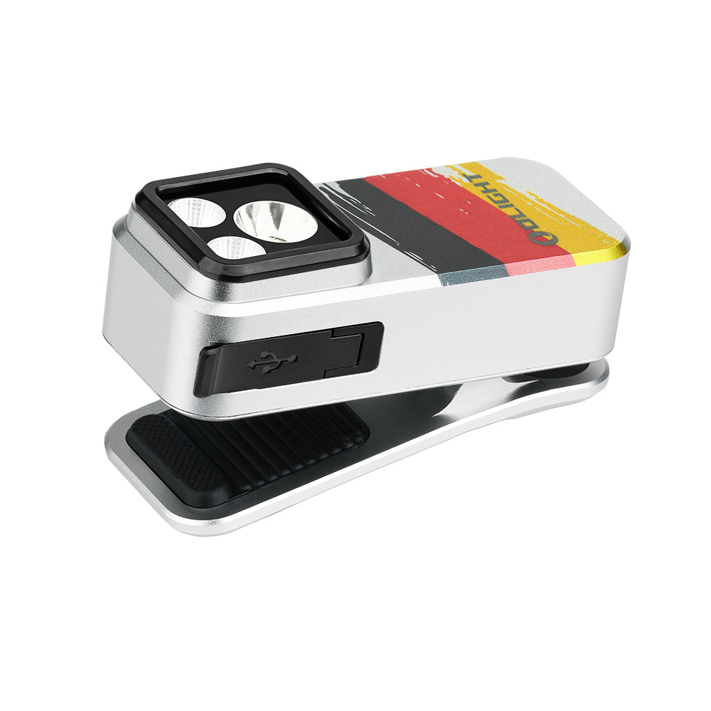 Olight Oclip Pro – Floodlight, Spotlight & Red Light Clip Flashlight (Bundesflagge)