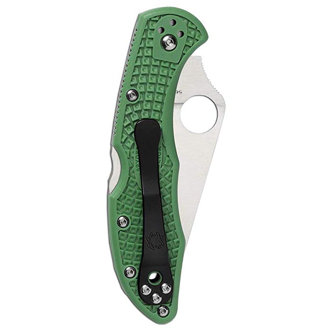 Spyderco Delica 4 FFG Green C11FPGR Folding Knife - Plain