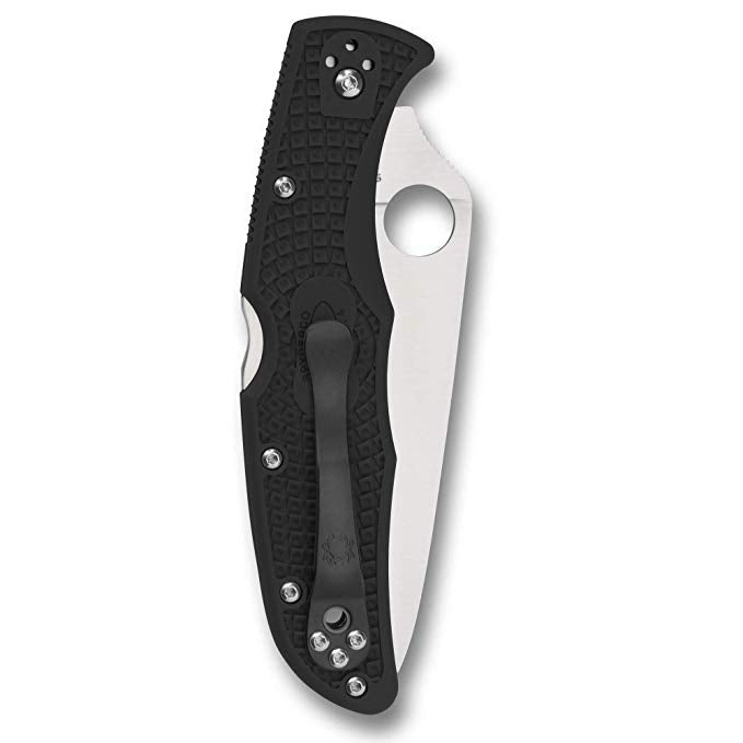 Spyderco Endura 4 Lightweight FFG C10FPBK back lock folder shown open, PlainEdge blade