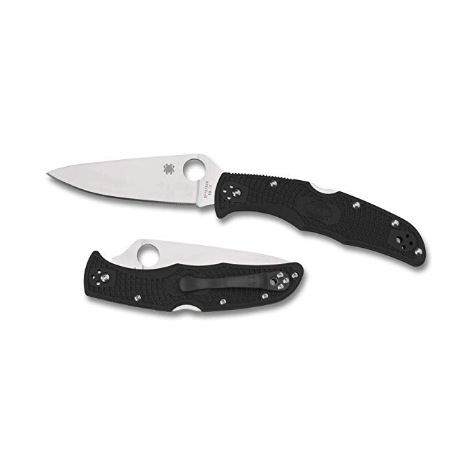 Spyderco Endura 4 Lightweight FFG C10FPBK flat-ground EDC pocket knife blade detail