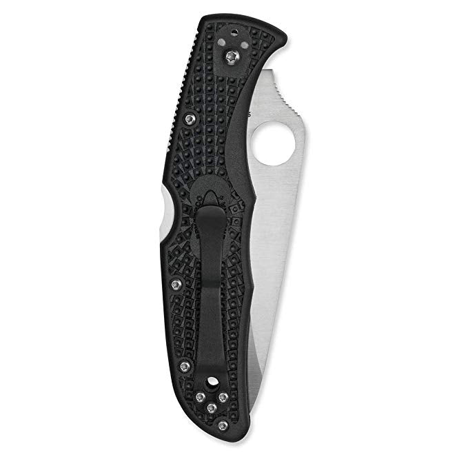 Spyderco Endura 4 Lightweight C10PBK back lock folder shown open, VG-10 PlainEdge blade
