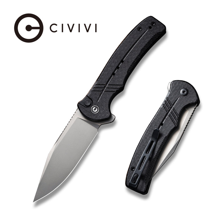 CIVIVI Cogent Flipper And Button Lock Knife Micarta Handle (3.47" 14C28N Blade) - C20038D-7