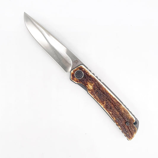 North Mountain Blade HIGO-AntlersM390 front view folding knife