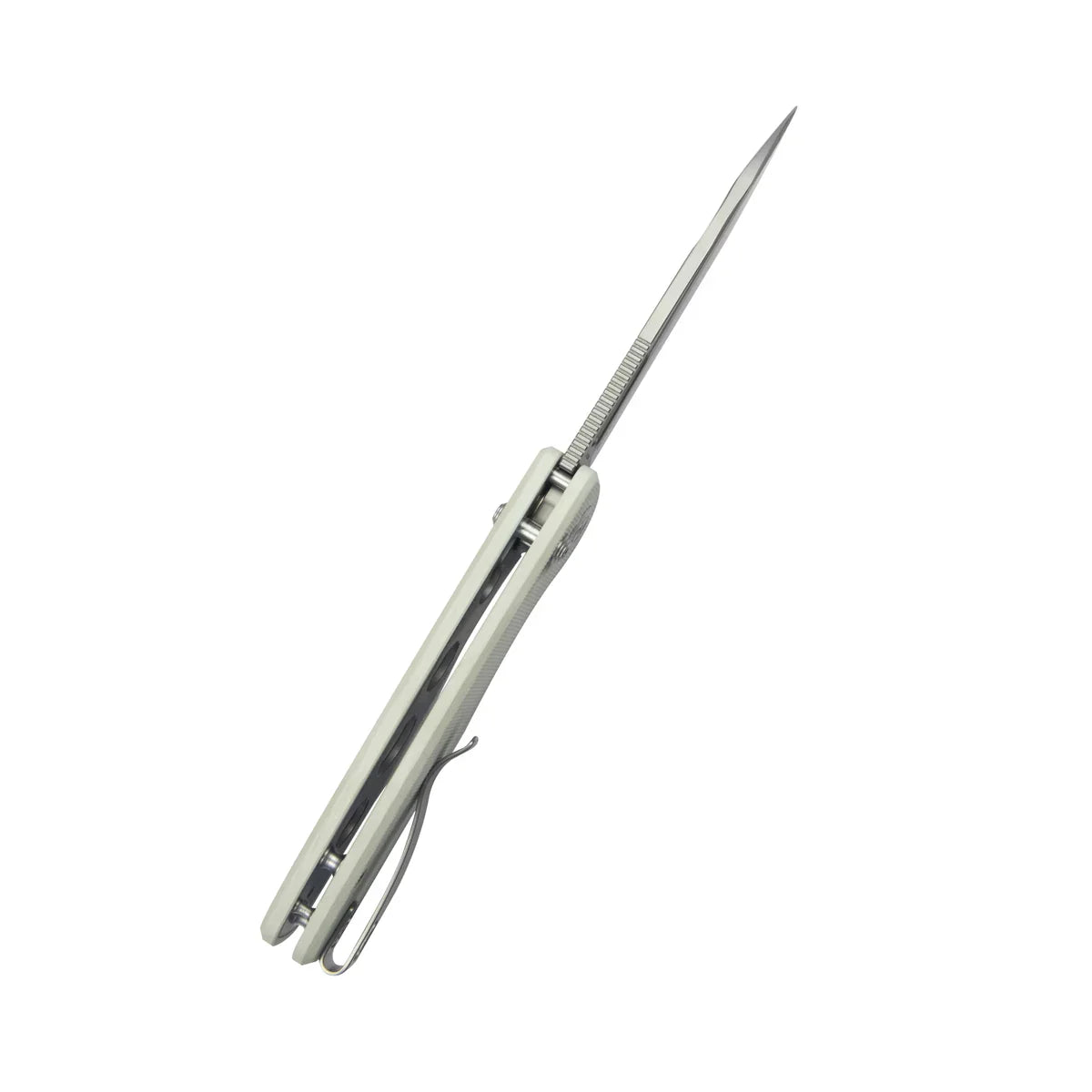 Kubey Bluff 3.19" Sandvik 14C28N White G-10 KUB248C