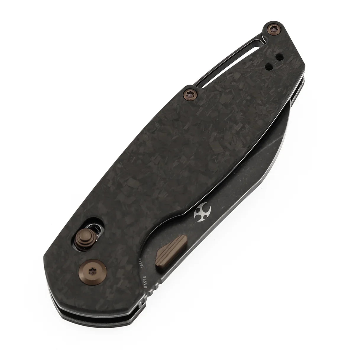 Kansept Model 6 K1022V1 – 3.1" CPM S35VN Blade, Shred Carbon Fiber Handle with Crossbar Lock (Nick Swan Design)