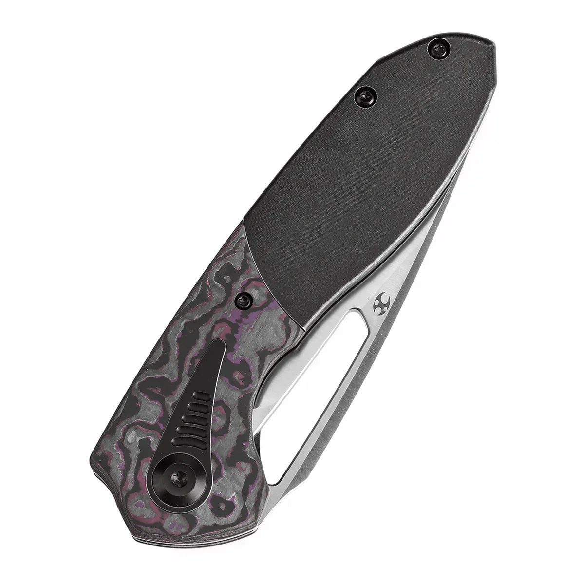 Kansept Thoth 3.43" Satin CPM 20CV Blackwash Titanium + Purple Haze Carbon Fiber K1075T1
