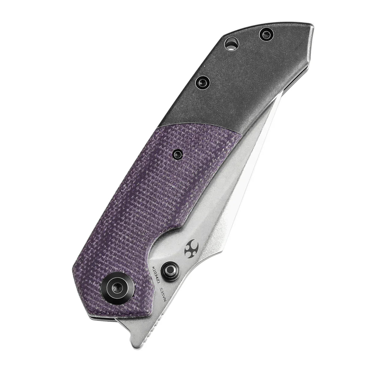 Kansept Fenrir 3.48" CPM S35VN Blackwash Titanium + Purple Micarta K1034Z1
